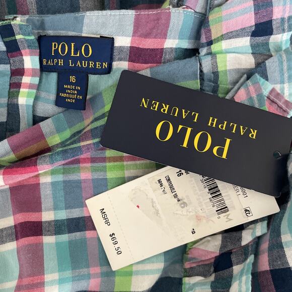 RALPH LAUREN POLO Size 16 GIRL'S BLUE SUMMER DRESS - Picture 6 of 9